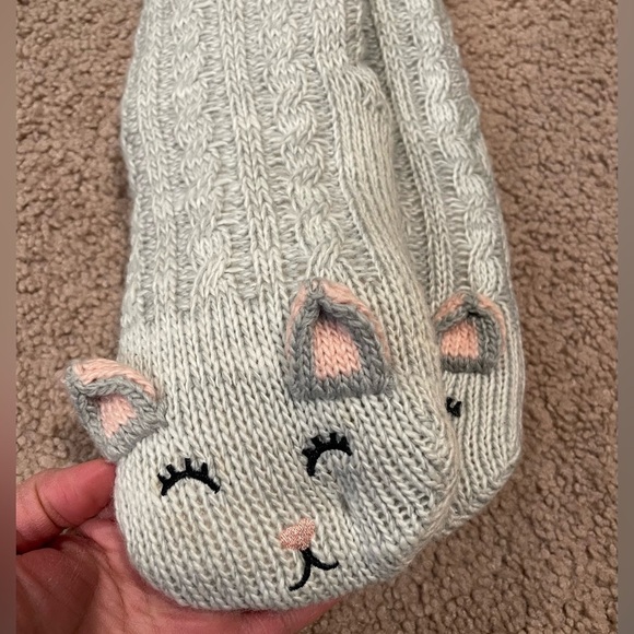 Womens non-slip knitted winter leg warmer/slipper socks - Picture 2 of 5